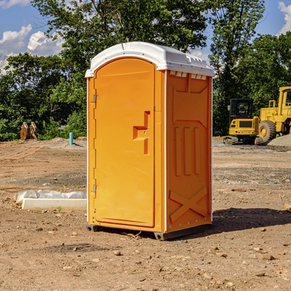 how often are the porta potties cleaned and serviced during a rental period in Ware Place